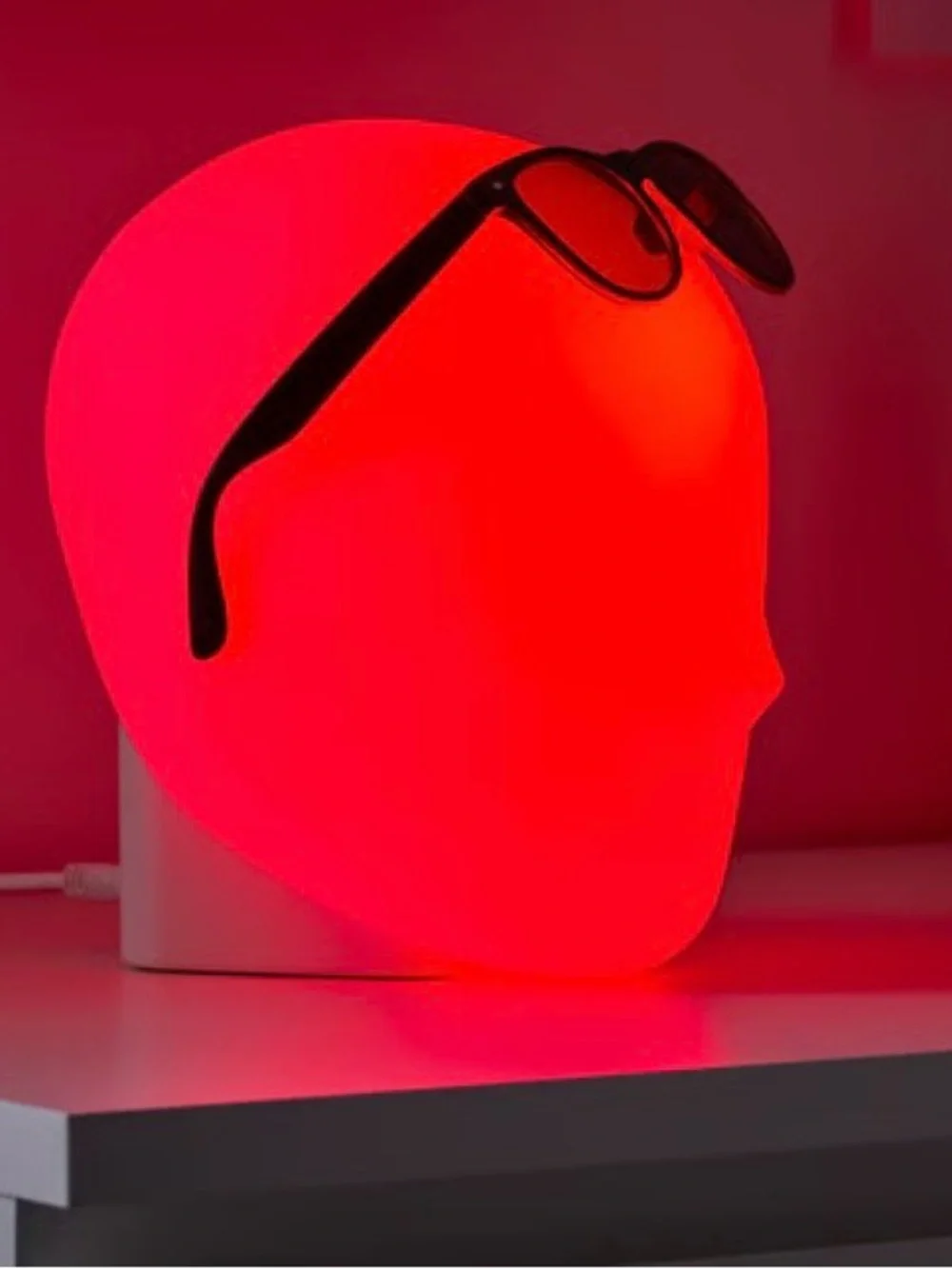 IKEA White Matte Head-Shaped Accent Lantern